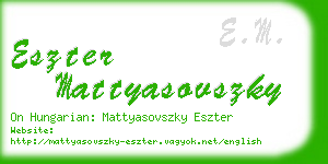 eszter mattyasovszky business card